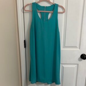 Chic Teal Backless Dress